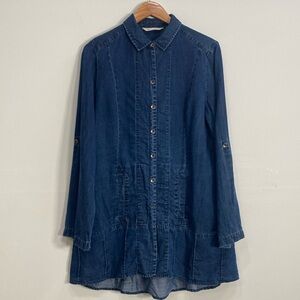 Soft Surroundings Tencel Button Down Blouse Medium